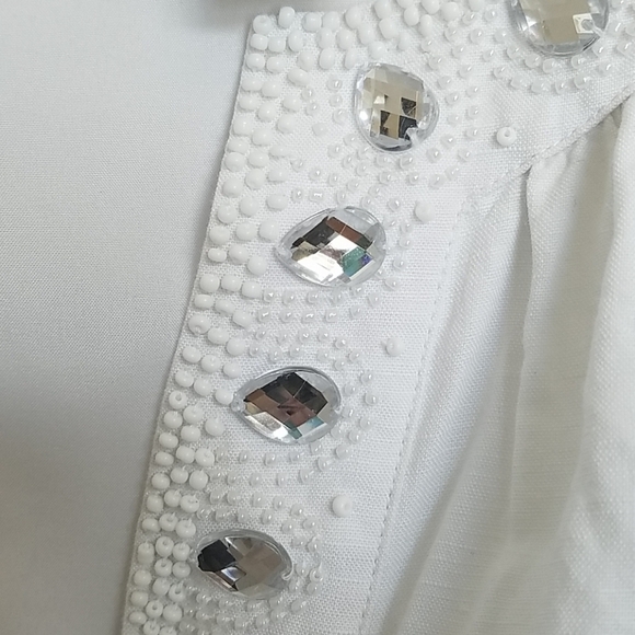 NY & Co White Beaded Sleeveless Sundress - Picture 6 of 6